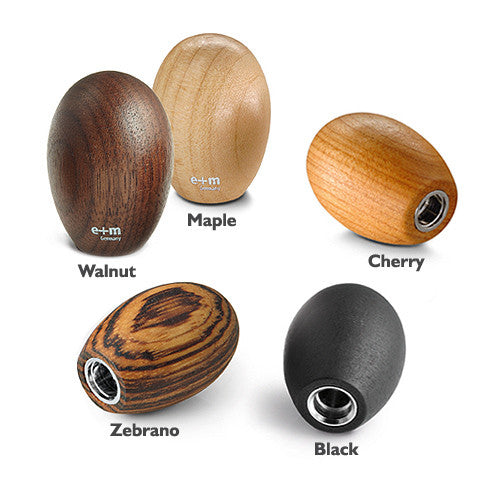 Wooden egg-shaped pencil sharpener